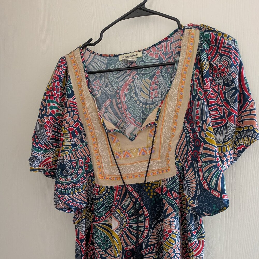 Flying Tomato Boho Mini Dress Embroidered Bohemian Size Medium